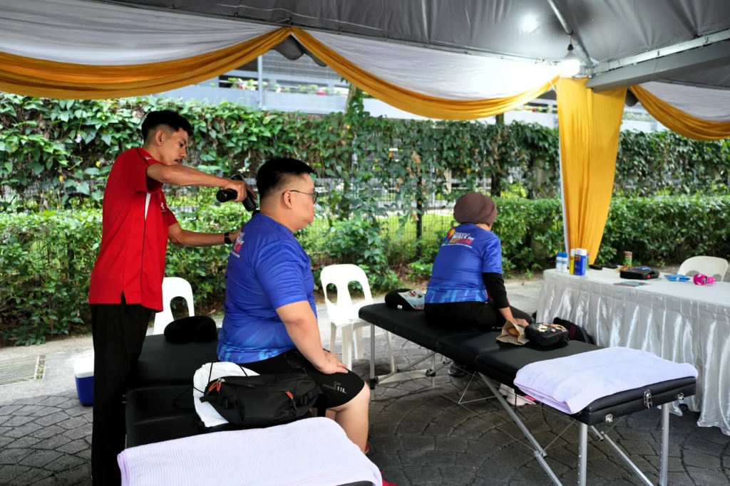 Sun Rehab is providing some much-needed relief to participants at the event.