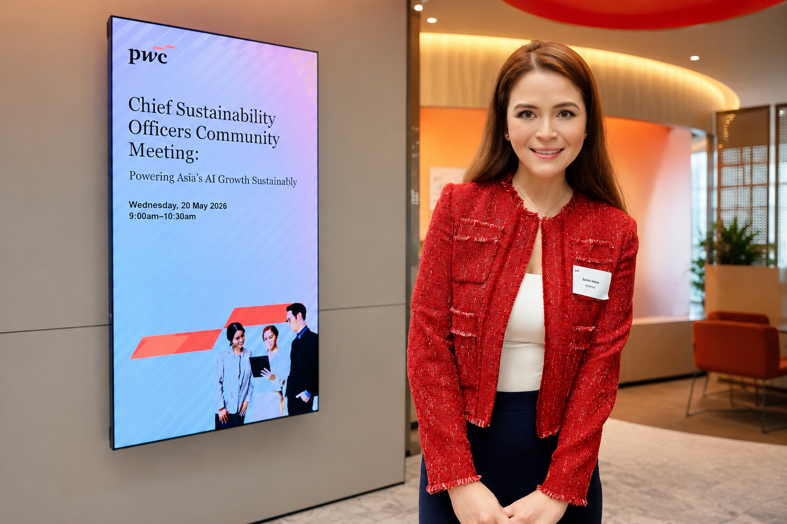 Sarah Noble, Head of Group Corporate Sustainability, representing QI Group at Ecosperity Week 2026 sustainability discussions in Singapore.
