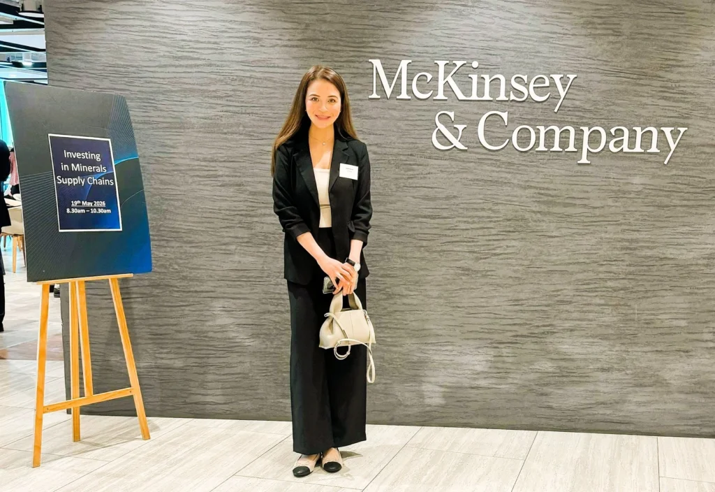 Sarah Noble at the World Economic Forum and McKinsey & Company roundtable on mineral supply chains during Ecosperity Week 2026.
