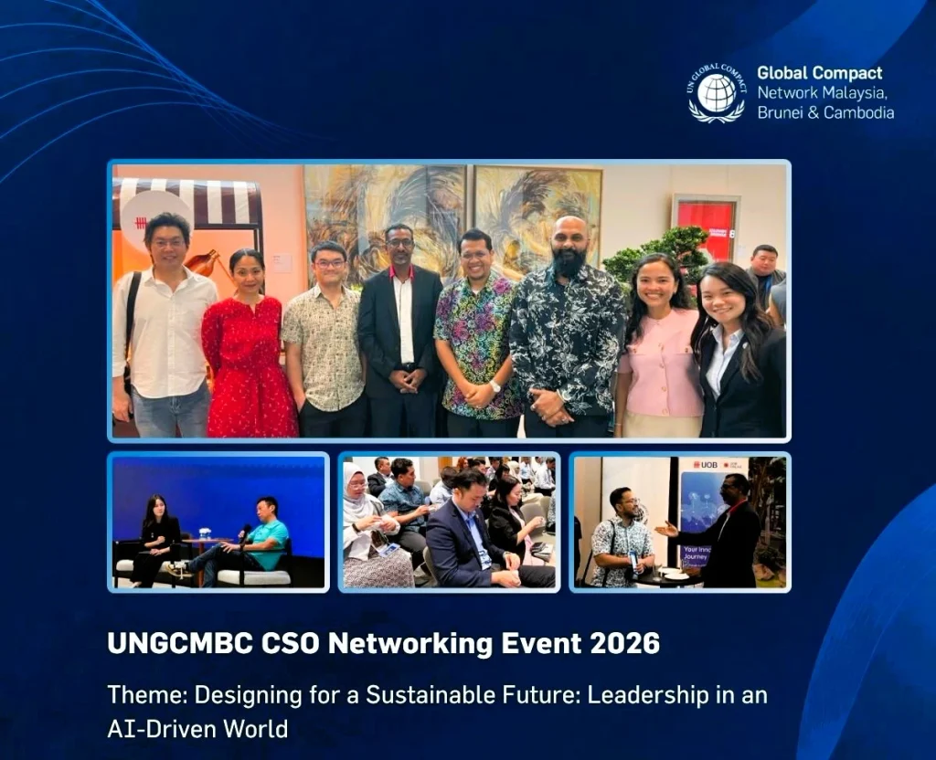 Sustainability professionals exchanging ideas at the UNGCMBC CSO Networking Event 2026 attended by QI Group.