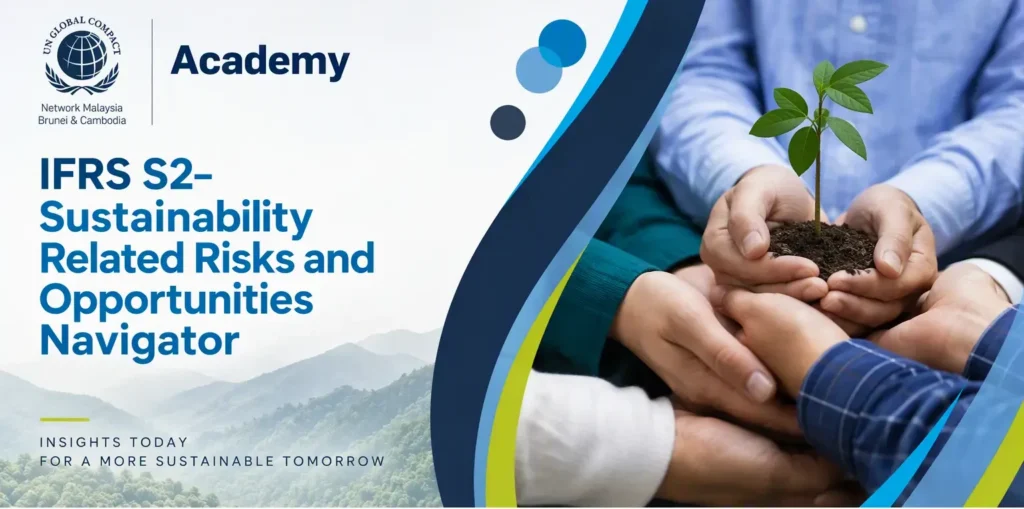 Presentation of the Sustainability-Related Risks and Opportunities Navigator during the IFRS S2 Accelerator Programme's online training.